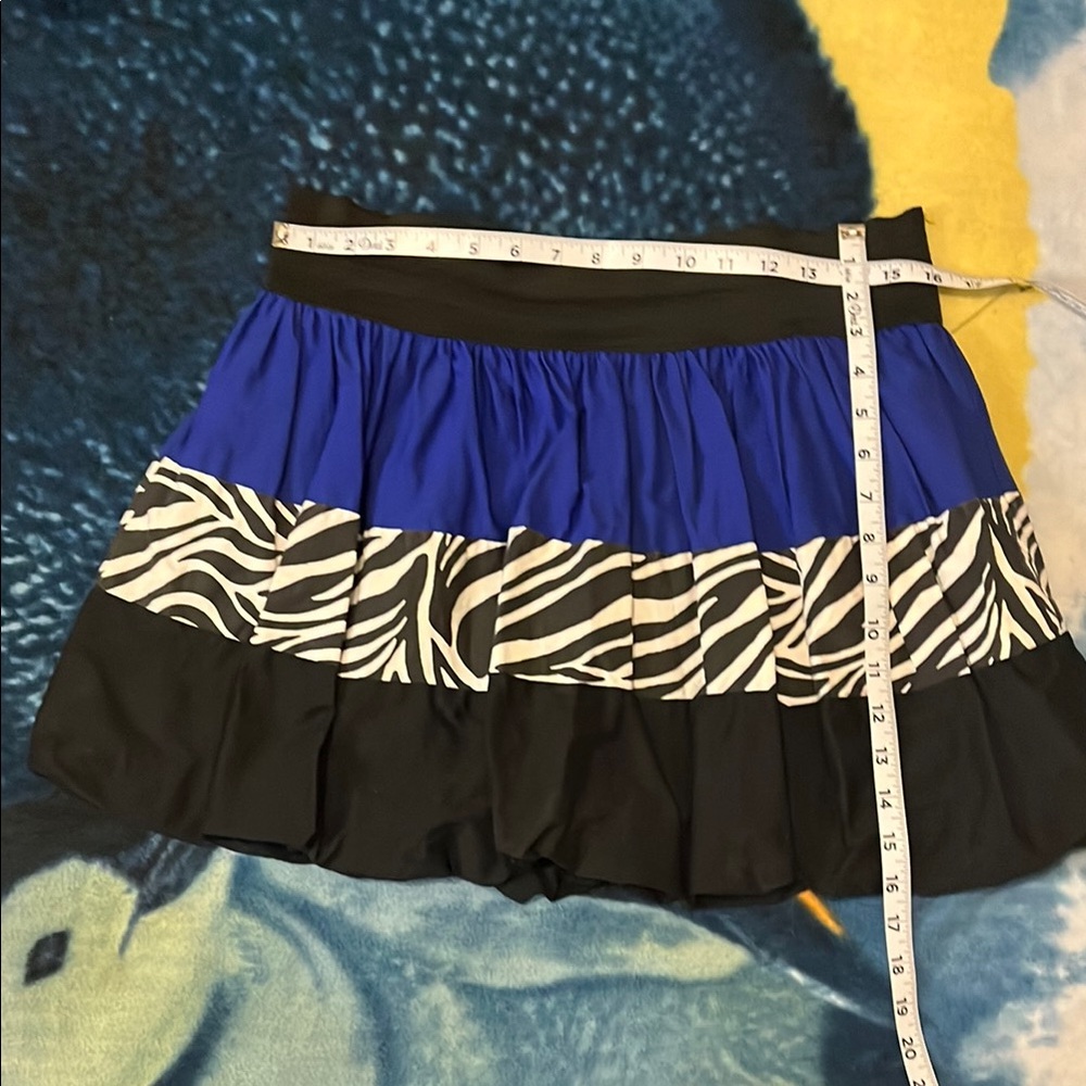 Blue and Black Zebra Print Bubble Skirt